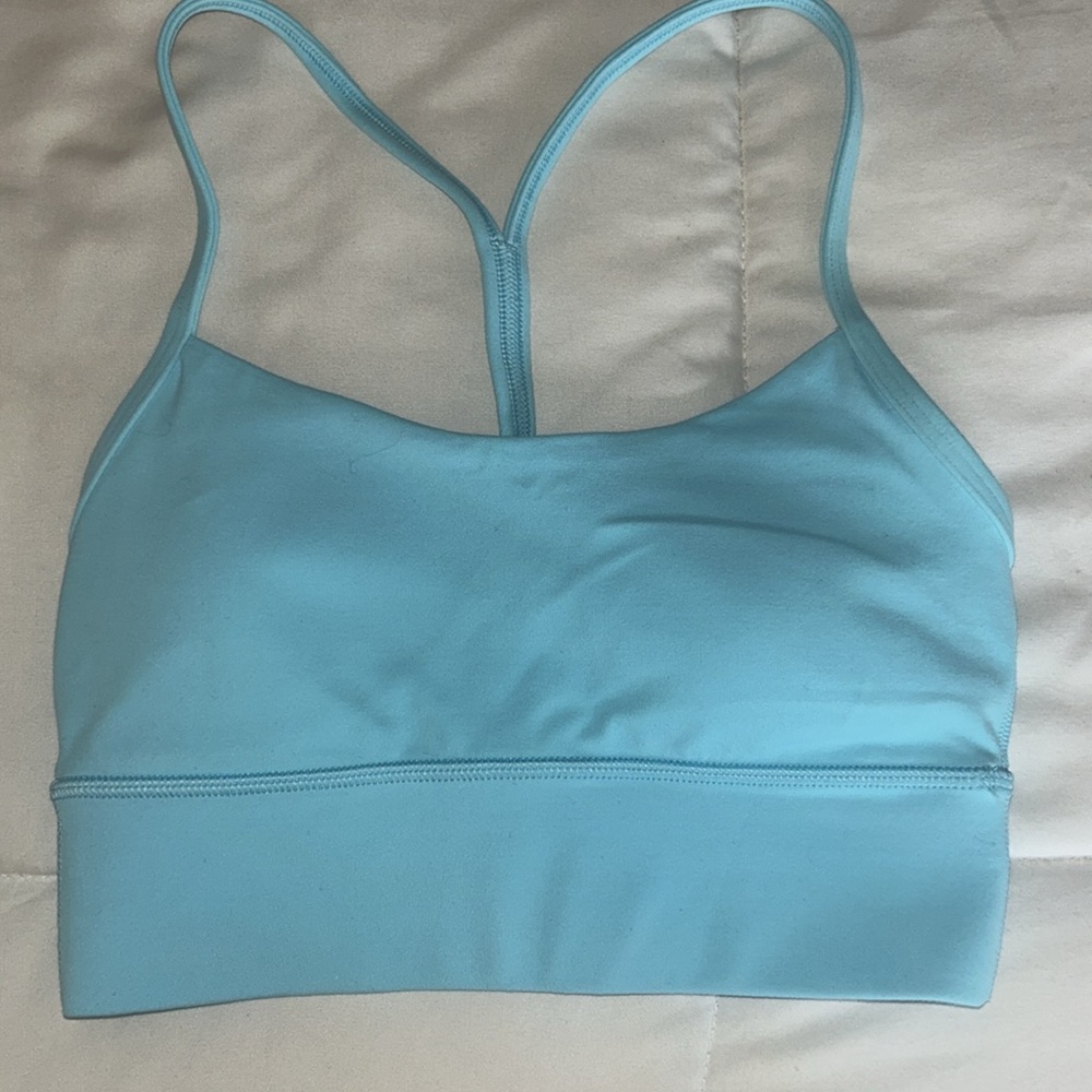 flow y longline bra cyan blue size 2 lululemon brand new condition
